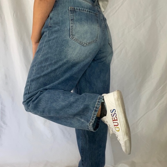 YMI Y2k-Inspired Baggy Distressed Denim Jeans - Picture 5 of 7